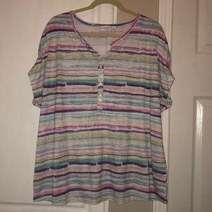 🛍 Pastel Striped Top 💛